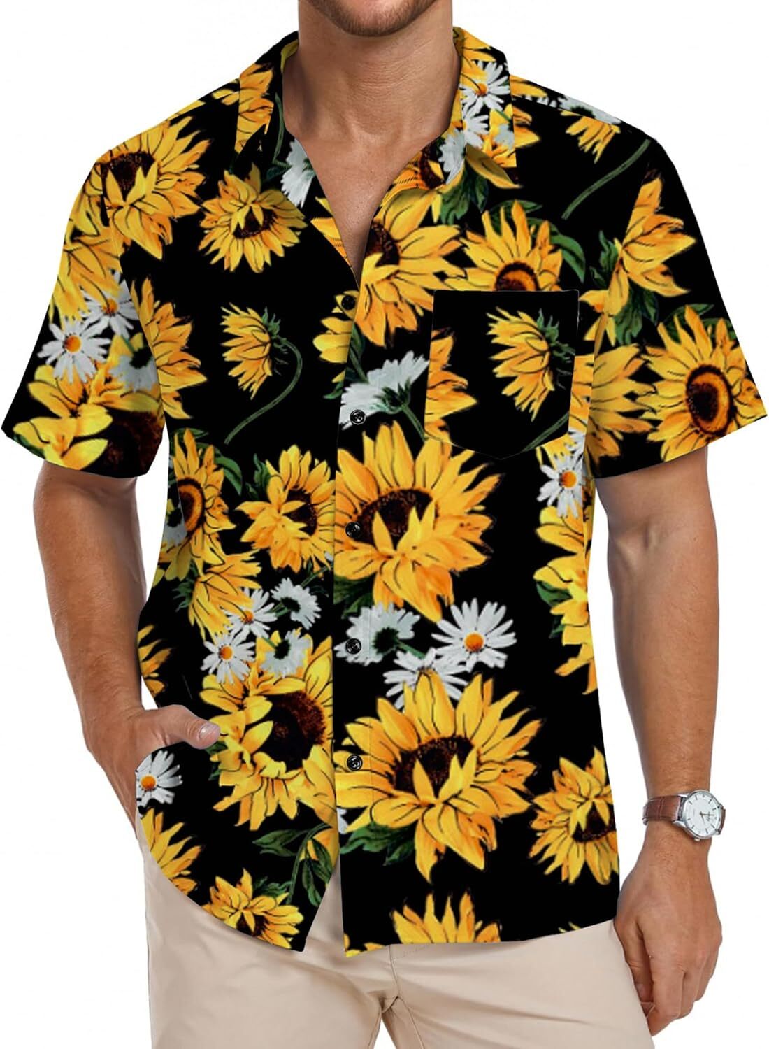 Men's Floral Hawaiian Resort Shirt by Elmi Vogue for men’s resort and vacation-ready style.