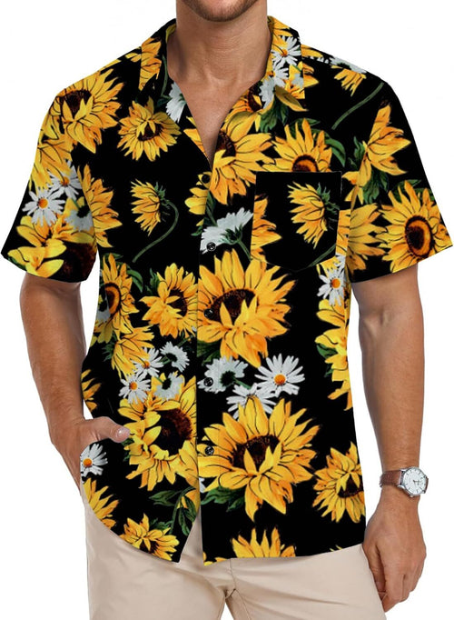 Men's Floral Hawaiian Resort Shirt by Elmi Vogue for men’s resort and vacation-ready style.