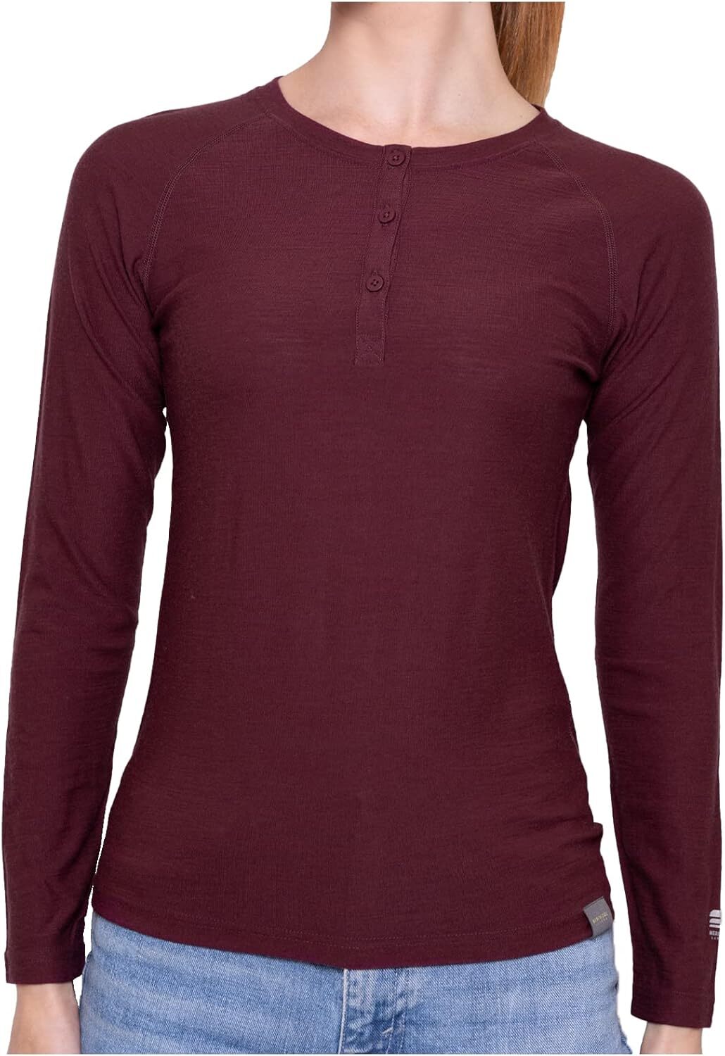 Women's Merino Wool Henley Base Layer by Elmi Vogue for women’s warm-weather and vacation-ready styling.