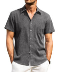 Men's Wrinkle Resistant Linen Button-Down by Elmi Vogue for men’s everyday casual style.