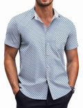Men's Polka Dot Casual Button-Down Shirt by Elmi Vogue for men’s everyday casual style.