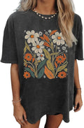 Women's Oversized Floral Graphic Tee by Elmi Vogue for women’s everyday casual wear.