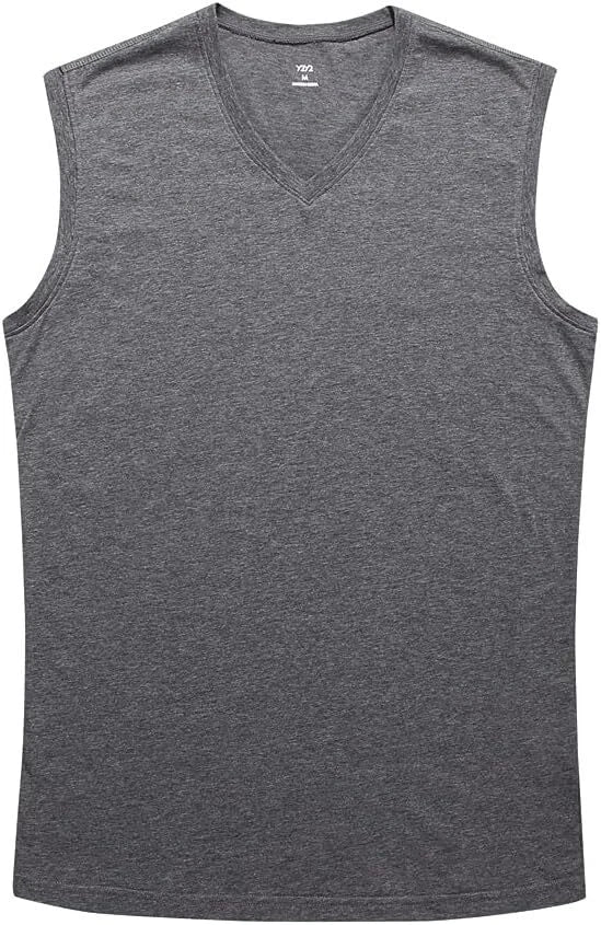 Men's Cotton V-Neck Workout Tank by Elmi Vogue for men’s activewear and training looks.