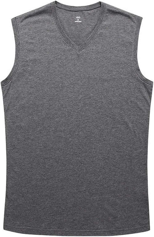 Men's Cotton V-Neck Workout Tank by Elmi Vogue for men’s activewear and training looks.