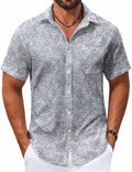 Men's Tropical Beach Button-Down Shirt by Elmi Vogue for men’s resort and vacation-ready style.