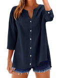 Women's Cotton Linen Roll Sleeve Shirt by Elmi Vogue for women’s warm-weather and vacation-ready styling.