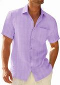 Men's Lightweight Linen Beach Shirt by Elmi Vogue for men’s resort and vacation-ready style.