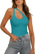 Women's One Shoulder Backless Bodysuit by Elmi Vogue for women’s trend-driven seasonal outfits.